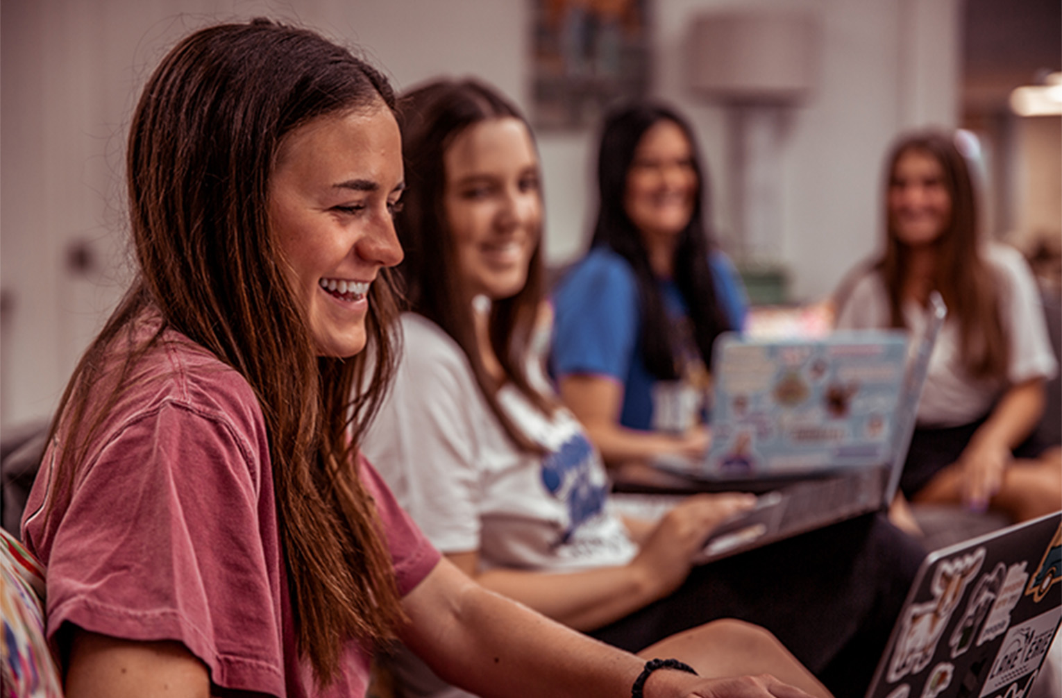 Kappa Delta Collegiate Sisters on computer
