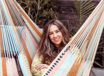 Rachel Connors in hammock