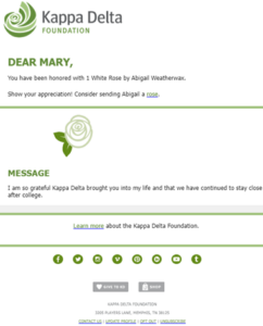 A virtual rose email